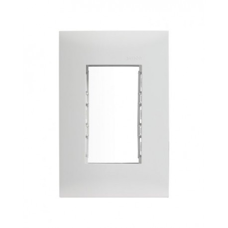 PLACA BLANCA DE 3 MODULOS CON CHASIS | Simon 25 | CODIGO 25613-30