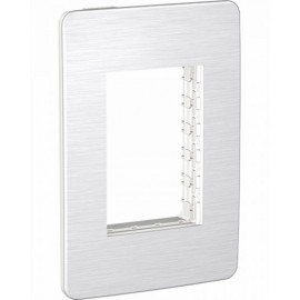 Placa de 3 módulos Cosmic Grey. Gris Metálico