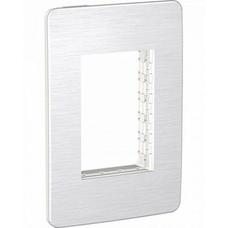 Placa de 3 módulos Cosmic Grey. Gris Metálico