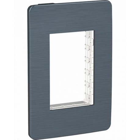 Placa de 3 módulos Galaxy Black. Negro Metálico
