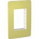Placa de 3 módulos Solar Yellow. Verde Aluminio