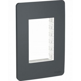 Placa de 3 módulos Stellar Black. Grafito