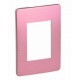 Placa de 3 módulos Venus Pink. Rosa Aluminio