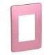 Placa de 3 módulos Venus Pink. Rosa Aluminio