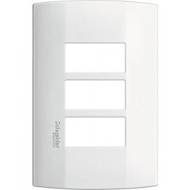 Placa de 3 módulos. Blanco