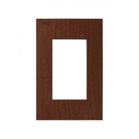 PLACA MADERA MERBAU  3 MODULO  SIMON | Simon 25 | CODIGO 25613-77