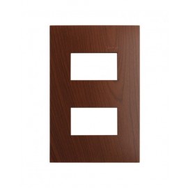 PLACA MADERA MERBAU 2 MODULO  SIMON | Simon 25 | CODIGO 25612-77