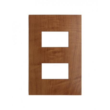 PLACA MADERA ROBLE 2 MODULO  SIMON | Simon 25 | CODIGO 25612-76