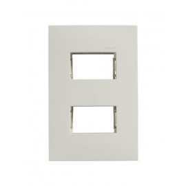 PLACA MARFIL DE 2 MODULOS CON CHASIS *180* | Simon 25 | CODIGO 25612-31