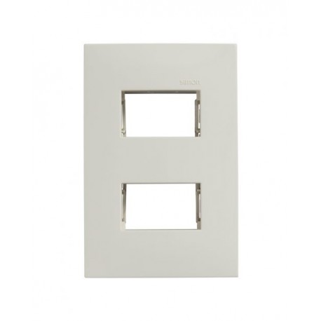 PLACA MARFIL DE 2 MODULOS CON CHASIS *180* | Simon 25 | CODIGO 25612-31