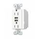 RECEPTACULO DUPLEX 15A 2 CARGADORES USB BLANCO ARROW HART