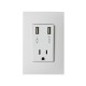 TOMA CORRIENTE 2P + T CON DOS CARGADORES USB CON PLACA COLOR BLANCO SIMON | Simon 25 | CODIGO 25454-60