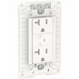 Toma dúplex 2P+T con protección TVSS (Supresor de picos) 20A 127Vca. Blanco