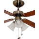 VENTILADOR DECORATIVO 42″ C/LUZ 3X60W E26 4 ASPAS MDF REVERSIBLES 3 VEL. LATON ANTIGUO | MASTERFAN