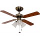 VENTILADOR DECORATIVO 42″ C/LUZ 3X60W E26 4 ASPAS MDF REVERSIBLES 3 VEL. LATON ANTIGUO | MASTERFAN