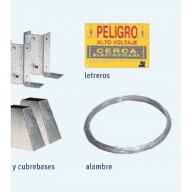 KIT ADICIONAL DE POSTE PARA 12 MTS DE BARDA INCLUYE 4 POSTES 4 BASES 4 CUBIERTAS 24 AISLADORES